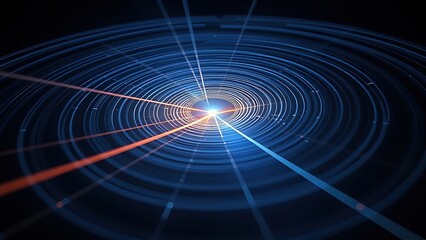 ultrathin. Concentric magnetic field lines of pure light warping space around a laser beam. STEM education sheets, lab safety posters, designed for biotech research communications, used by teachers.