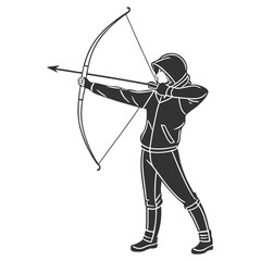Archer with bow and arrow in hoodie