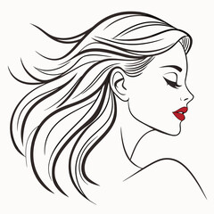 Beautiful woman with long hair