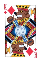 Fototapete Kinderzimmer Werewolf King of Diamonds Playing Card. Vector illustration.   © ddraw