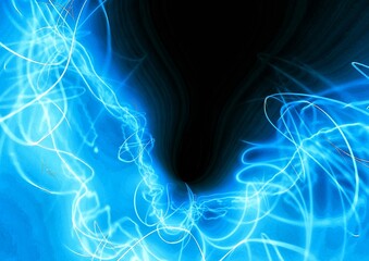 Blue Energy Flow — Abstract Neon Light Motion Background.Abstract background of glowing blue light trails forming dynamic energy waves.