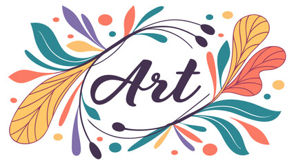 Colorful art design with floral frame