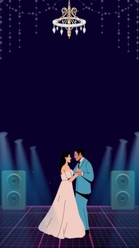 Sangeet Invitation Blue and White Decorative Indian Wedding Blank Background Video