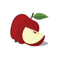 Red apple with slices, eps 10 format	
