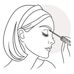 Woman applying eyebrow mascara