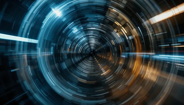 Dynamic swirling vortex of modern tech innovation creating a powerful futuristic glow