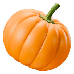 3D Pumpkin Vegetable Illustration. Organic fresh healthy food asset for Thanksgiving, Halloween, autumn harvest, natural farming, nutrition concept, or seasonal grocery market. 3d illustration.