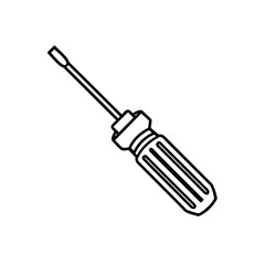 Outline of a flathead driver on transparent background