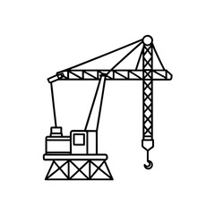 Illustration of a crane icon on transparent background