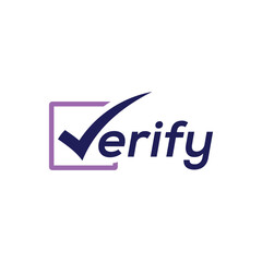 verify logo design, square symbol graphic template