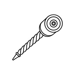 Outline of a twisted blowpipe on transparent background