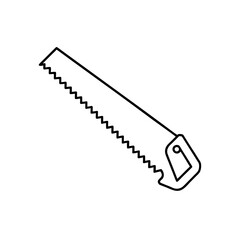 Illustration of a hand saw tool on transparent background