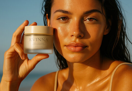 Radiant Skincare Beauty Jar Mockup Psd