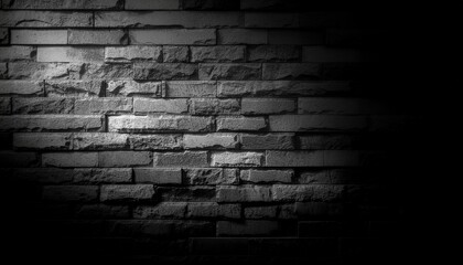 黒いレンガの壁とスポットライト　AI生成素材