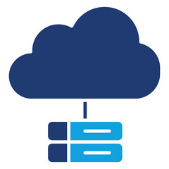 Cloud Storage Flat Blue Icon