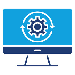 System Update Flat Blue Icon