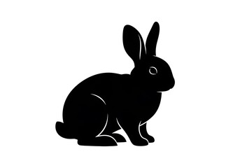 Obraz premium Black Rabbit Silhouette - A Minimalist Vector Illustration of a Hare.