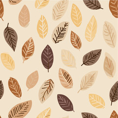 Illustration minimal seamless pattern of autumn leaves
