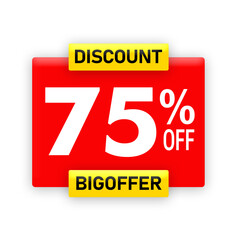 75% Off 3D Discount PNG | Golden Red Sale Text | Big Offer Label for E-commerce, Shopping, and Festive Promotions 75% off, discount png, 3d sale text, 75 percent off, sale label png, golden sale text