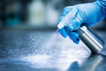 Cleaning stainless steel surface in a hospital to ensure hygienic conditions Generative AI