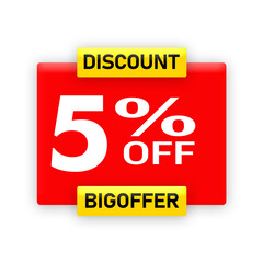 5% Off 3D Discount PNG | Golden Red Sale Text | Special Offer Label for Shopping and E-commerce Promotion 5% off, discount png, 3d sale text, 5 percent off, sale label png, special offer png, golden 