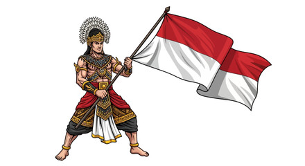 A flowing ribbon design featuring alternating red and white stripes, elegant and decorative.