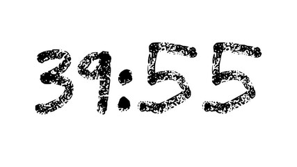 Countdown timer from 40 minute to 39 minute on white background