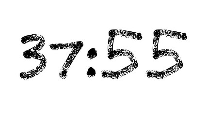 Countdown timer from 38 minute to 37 minute on white background