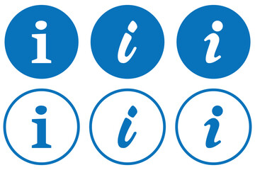 Info icons set. Information icon on isolated on white background. Blue info button. vector illustration,