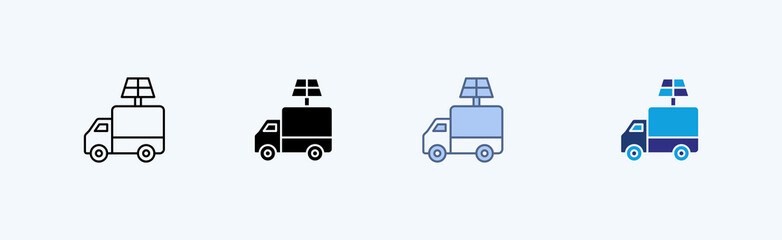 Electric Truck Multiple Cicon Illustration Vector