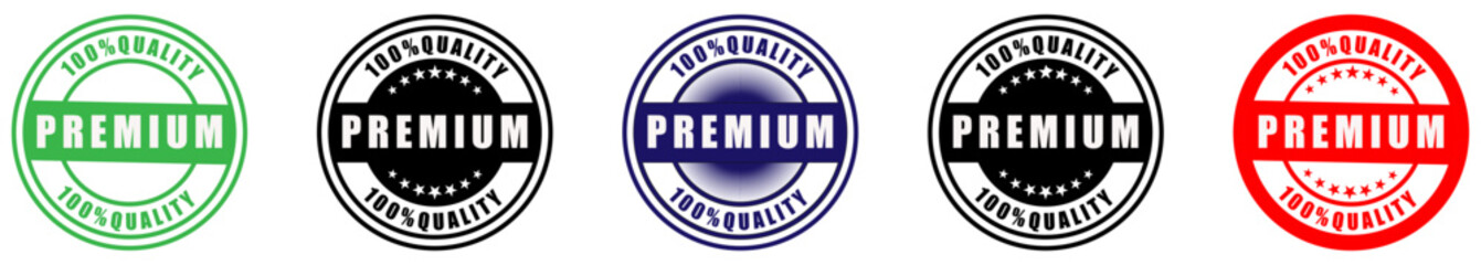 premium quality badge vector round stamp, Premium seal stamp vector for certification, Premium seal stamp vector for certification, Badge style premium label stamp vector