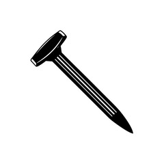 Illustration of a black nail on transparent background silhouette