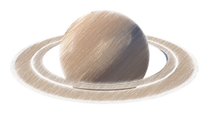Fictional planet isolated transparent background sketch
