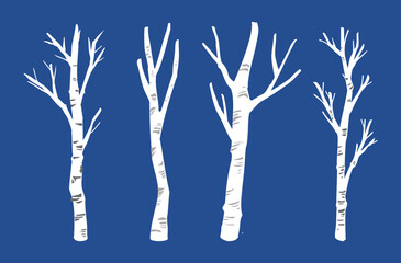 겨울 자작나무 일러스트 모음