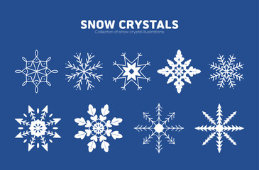 다양한 눈꽃 결정 일러스트 모음