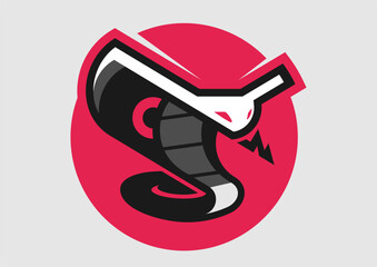 Snake Mascot Esport Logo with Red Circle Background and Modern Vector Design for Gaming Team Identity