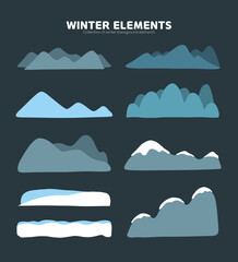 겨울 산 배경 일러스트 모음