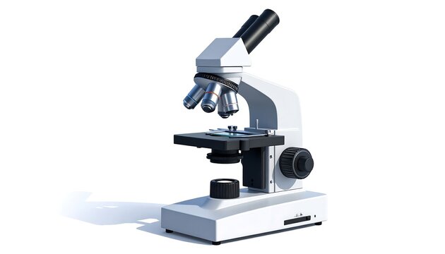 Laboratory microscope icon, research and science concept, isolated on white background