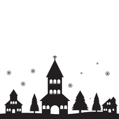 Winter Village Silhouette