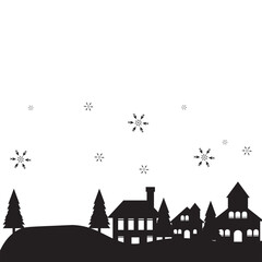 Winter Village Silhouette