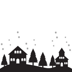 Winter Village Silhouette