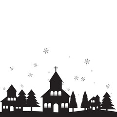 Winter Village Silhouette