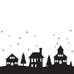 Winter Village Silhouette