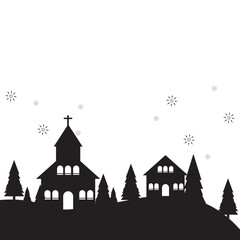 Winter Village Silhouette