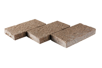 Three paving stones isolated on a white background