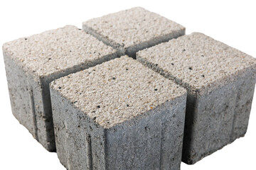 Four paving stones isolated on a white background