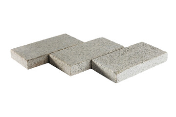 Three paving stones isolated on a white background