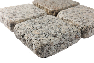 Four paving stones isolated on a white background