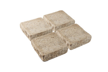 Four paving stones isolated on a white background