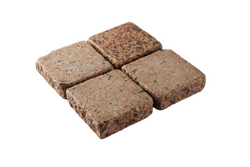 Four paving stones isolated on a white background